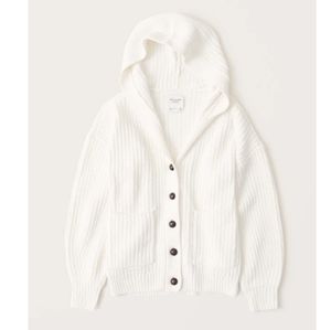 Hooded chenille cardigan
